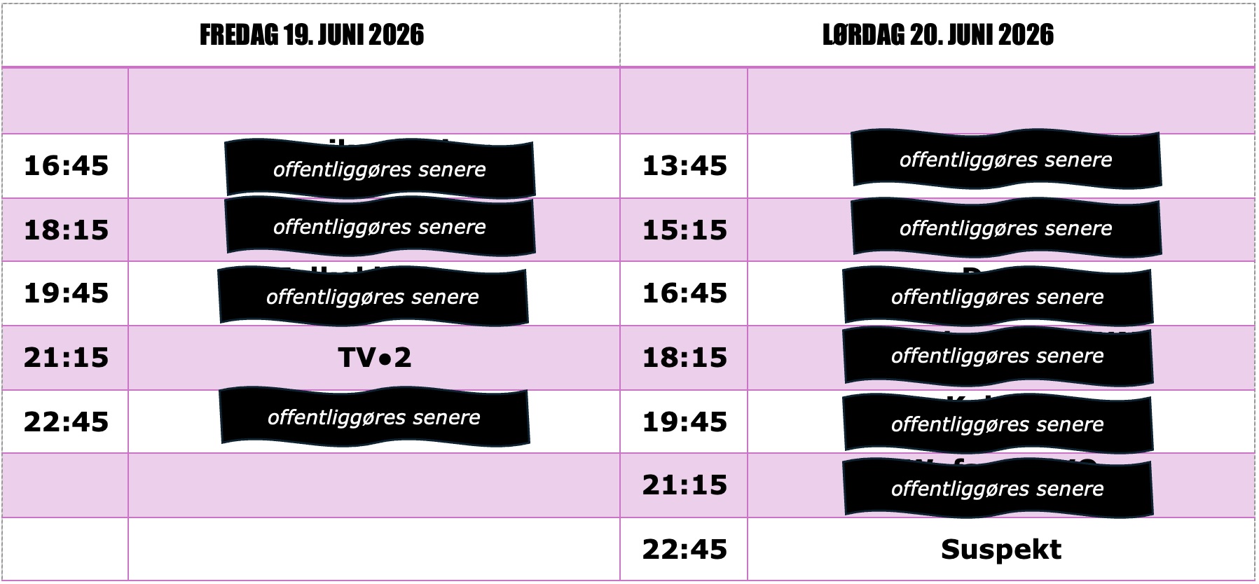 Engage liste medvirkende dækket